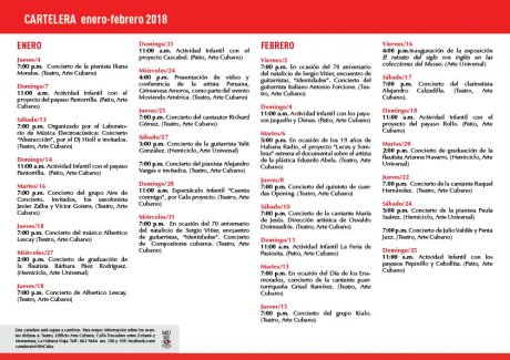 Cartelera Enero-Febrero 2018