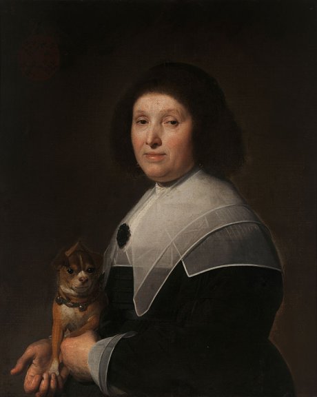 Johannes Cornelisz Verspronck, Mujer con perro, 1647
