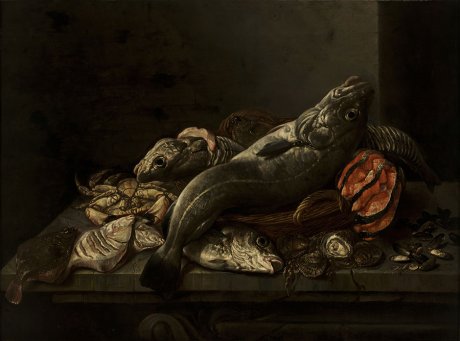 Issac Van Duynen, Naturaleza muerta con peces y mariscos, -1