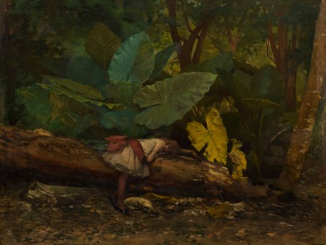 Guillermo Collazo, Niña en un jardín, 1887