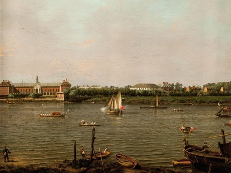 Canaletto. Giovanni Antonio Canal (Venecia, 1697 – Venecia, 1768), El Colegio de Chelsea, la Rotonda, la casa Ranelagh y el río Támesis, 1751
