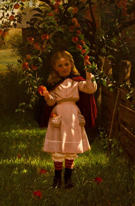John G. Brown, Niña con manzanas, 1876