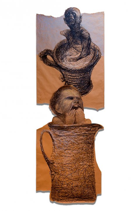 Roberto Fabelo, De la serie Fragmentos vitales. (políptico), 1987