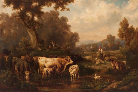 Ludwig Reinhardt, Escena campestre con ganado