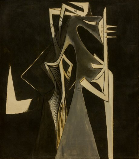 Wifredo Lam, Abalocha o Figura sobre fondo negro, 1951