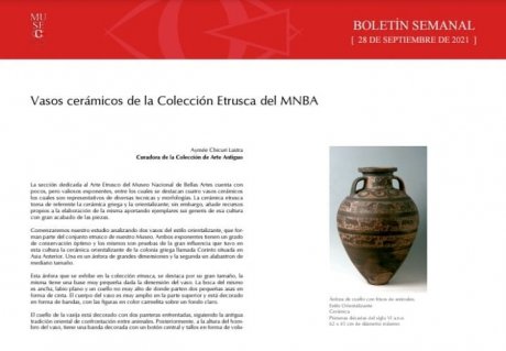 Vasos cerámicos de la Colección Etrusca del MNBA