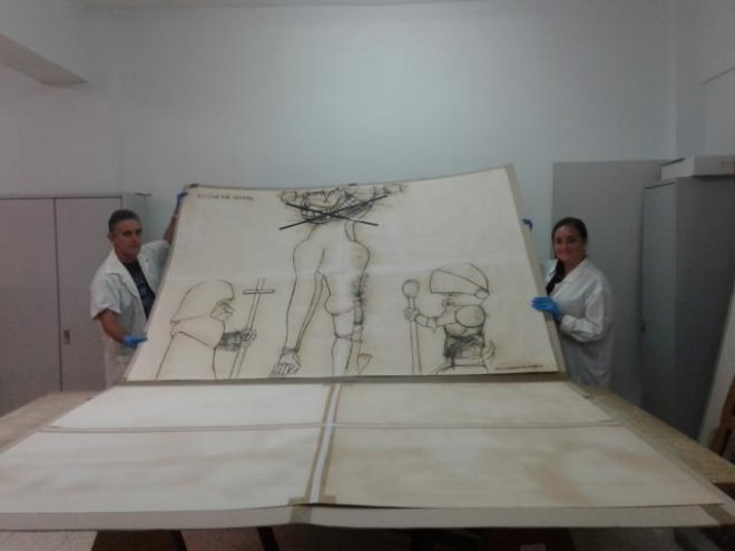 De restauración para sala temporal, obras del artista de Jesús de Armas