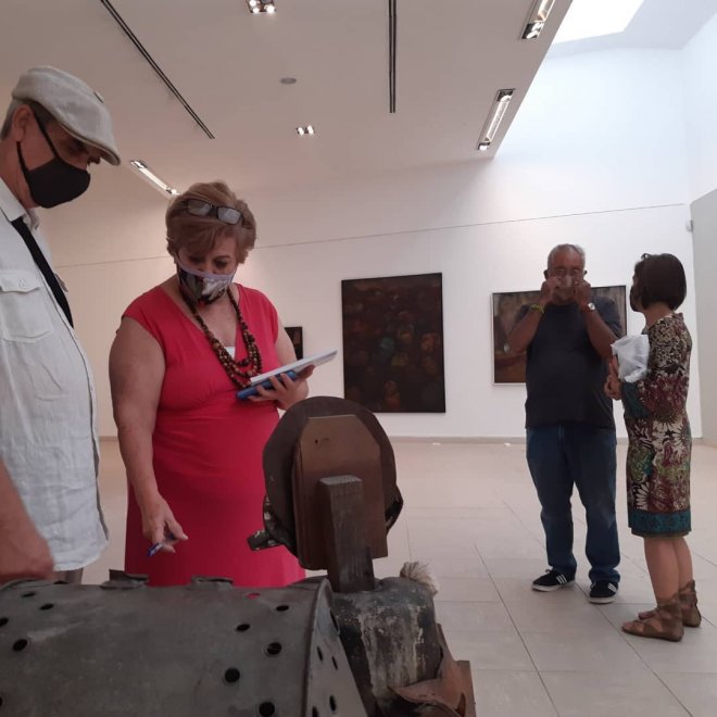 Visita de los artistas y pedagogos Emilio Rodríguez Hernández y Nelson Villalobos