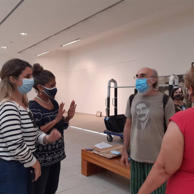 Visita de los artistas y pedagogos Emilio Rodríguez Hernández y Nelson Villalobos