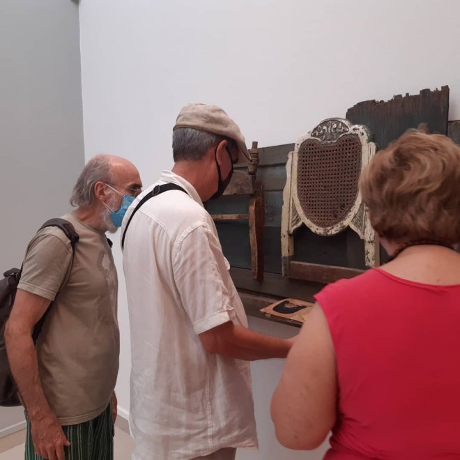 Visita de los artistas y pedagogos Emilio Rodríguez Hernández y Nelson Villalobos