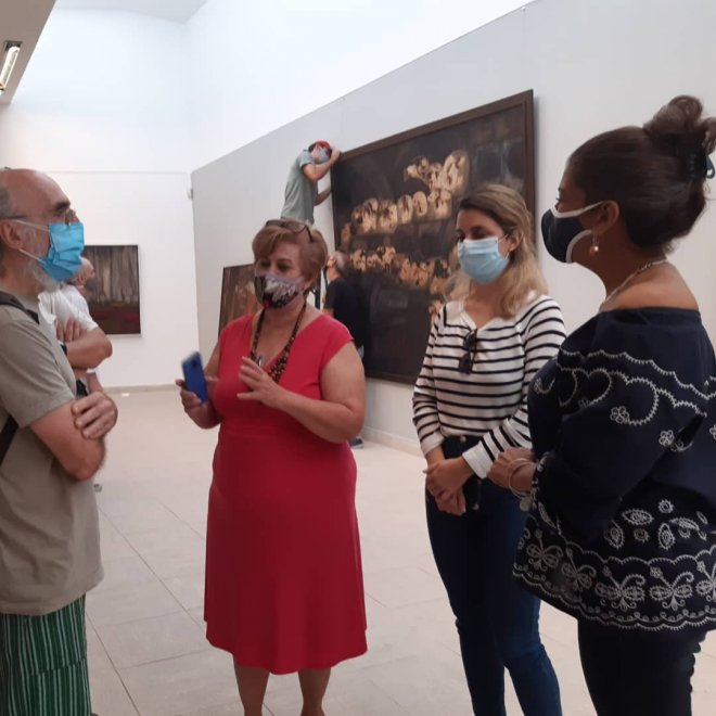 Visita de los artistas y pedagogos Emilio Rodríguez Hernández y Nelson Villalobos