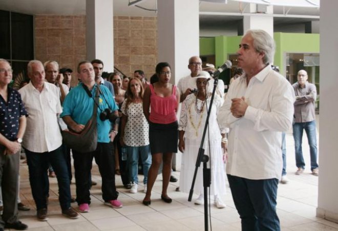 Jorge Fernández Torres, director del Museo, al inaugurar la exposición_Foto: Maité Fernández 