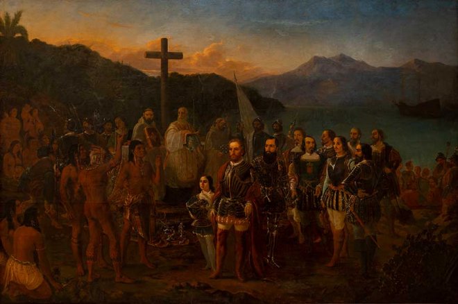 La primera misa en América, 1846. Juan Bautista Leclerc