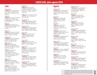 Cartelera Julio-Agosto 2018