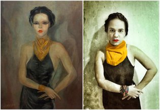 Usuario Instagram, Recreación de la obra "Retrato de María Luisa Gómez Mena", 2020