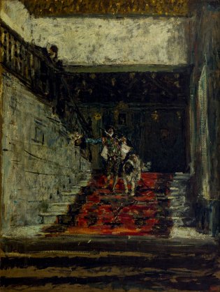 Mariano Fortuny Marsal, La escalera de la Casa de Pilatos en Sevilla, 1870