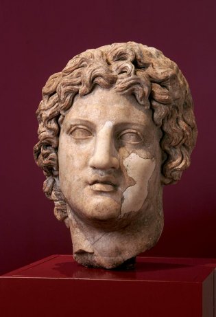 Anónimo, Cabeza de Alejandro Magno. Copia romana de original helenístico.