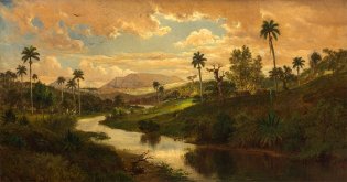 Esteban Chartrand, Paisaje con río, 1873