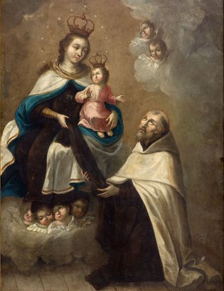 Ignacio Ayala Rodríguez (México), La Virgen del Carmen entrega el escapulario a San Simón Stock, 1793