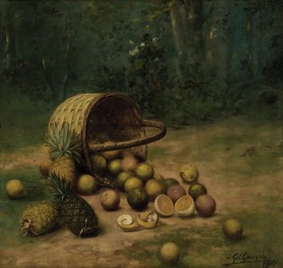 Juan Gil García, Naturaleza muerta con cesta de naranjas, 1917