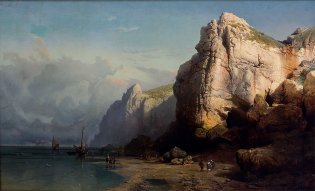 Thomas Alexanders Harrison, Paisaje marino con costas, -1