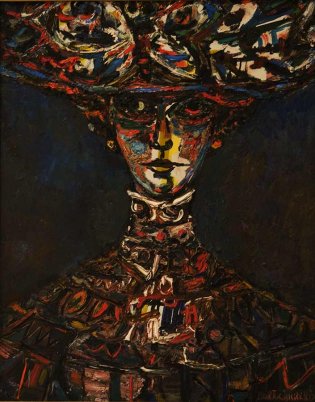 Portocarrero. Retrato De Flora, 1966. Oleo sobreTela. 76,5 x 61 cm