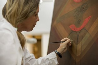 De restauración para sala temporal, obras del artista de Jesús de Armas