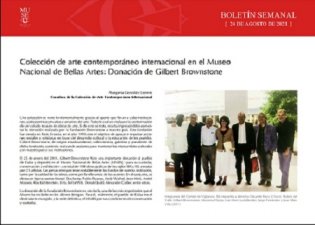 Colección de arte contemporáneo internacional en el Museo Nacional de Bellas Artes: Donación de Gilbert Brownstone