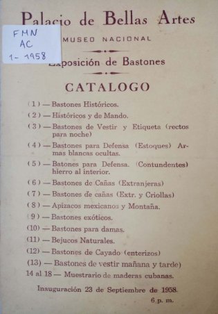 Exposición de bastones catálogo